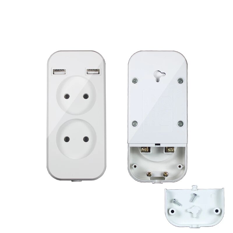 USB extension Socket for phone charge Double USB Port 5V 2A outlet usb outlet steckdose KF-01-4