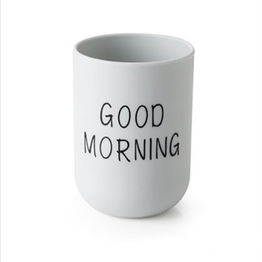 1Pc 330ml Nordic Travel Good Morning Cup Eco-friendly PP Material Water Cups Toothbrush Holder Washing Tooth Mug Bathroom Z0109
