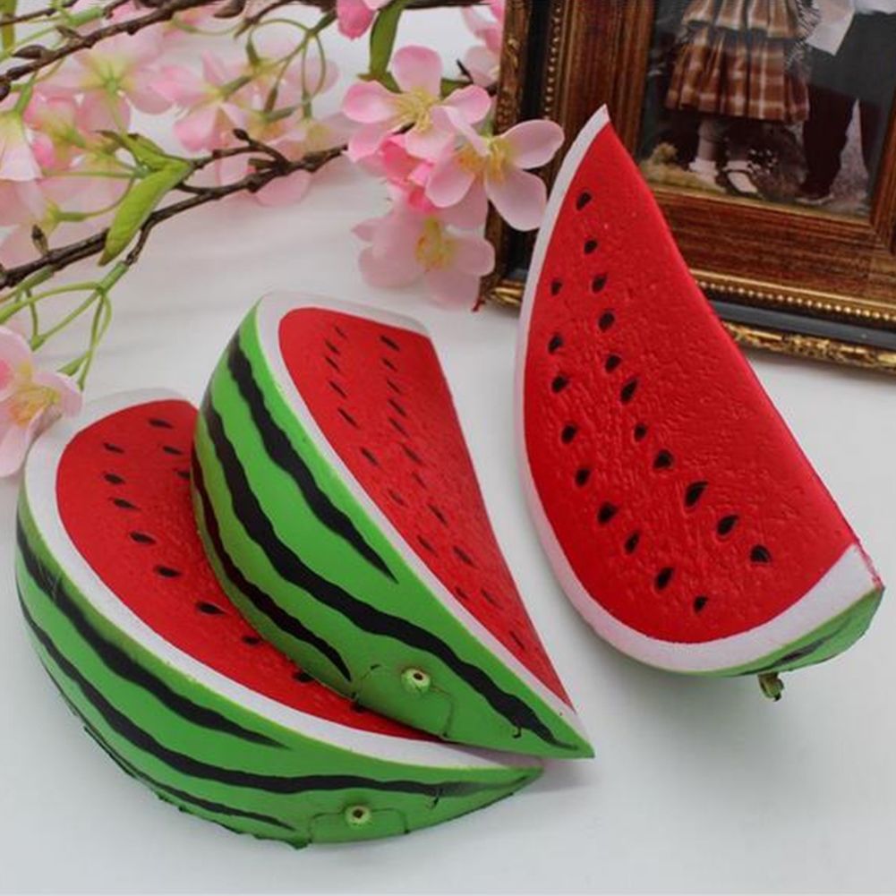 Leuke Trage Rebound Simulatie Watermeloen Speelgoed 18Cm Squishy Jumbo Watermeloen Fruit Scented Brood Squeeze Toy Decor