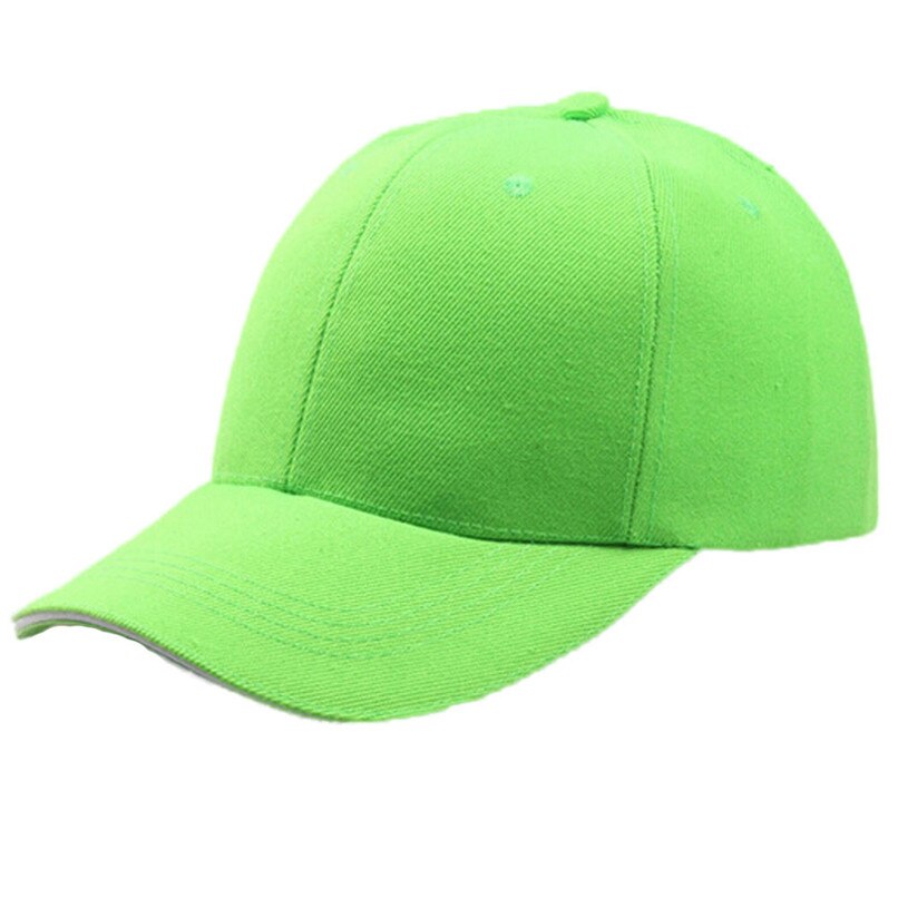 Unisex baseball kasketter almindelig snapback hat hip-hop justerbar kasket i lyserød grøn sort farve 30 sp 25: Lysegrøn
