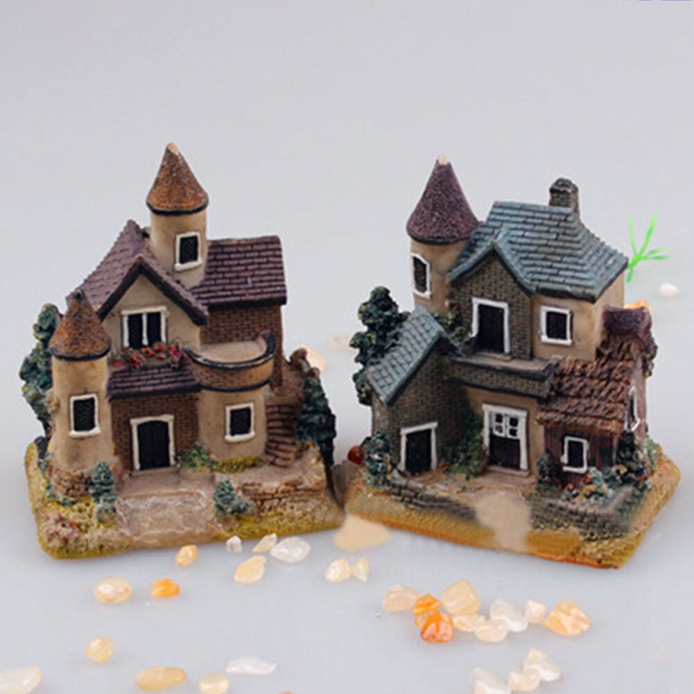 SALES！！ Miniature House Fairy Garden Micro Landscape Home Decoration Resin Craft Decor
