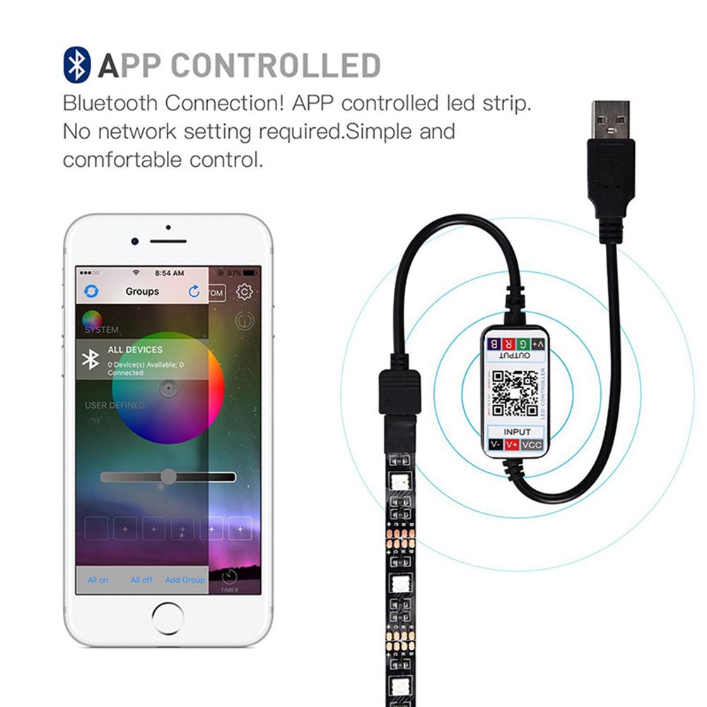 DC 5V SMD5050 GRB LED Strip Licht 30 Leds/m Flexibele LED Tape met Mini WiFi Bluetooth USB controle Led Lint voor TV Backlight