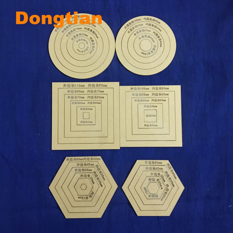 Useful Circle Square Hexagon Acrylic Drawing Template Patchwork Drawing Tools Drawing Ruler DIY Craft Accessories: 3 Set