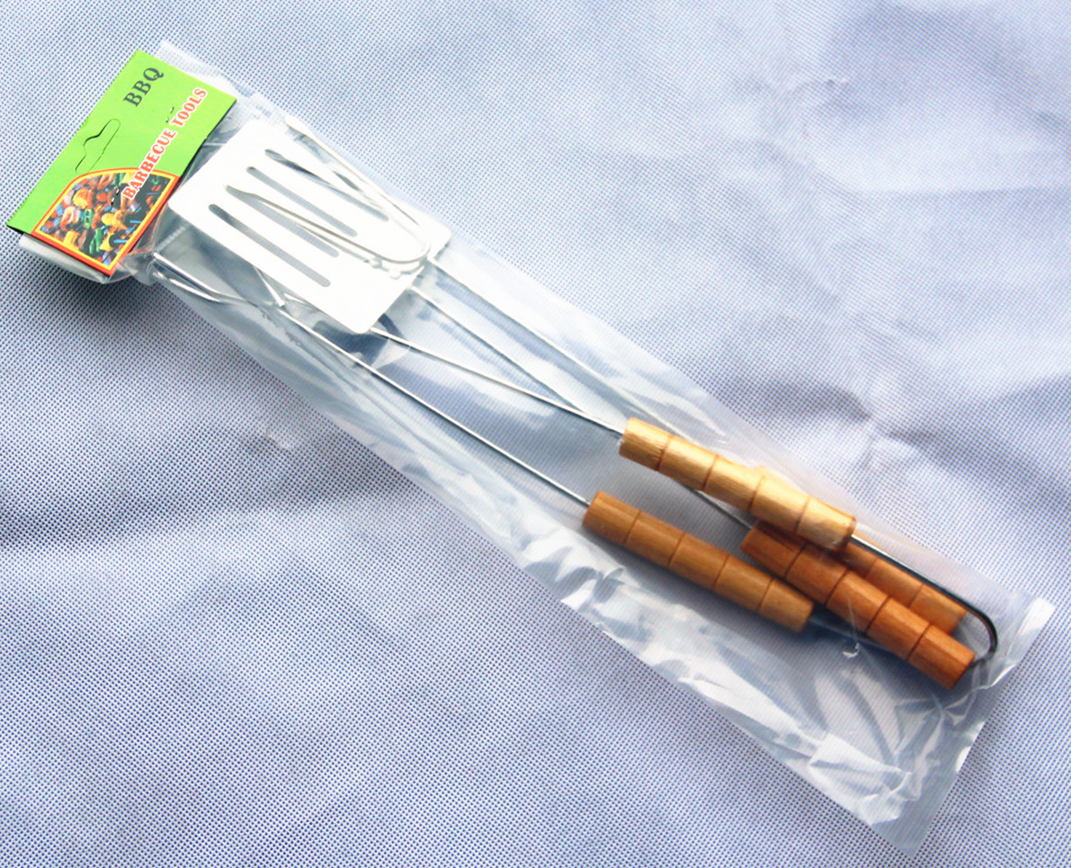 Multi-Functional Outdoor Grill Accessories BBQ Three-Piece-Pronged Toasting Forks tan jia Shovel