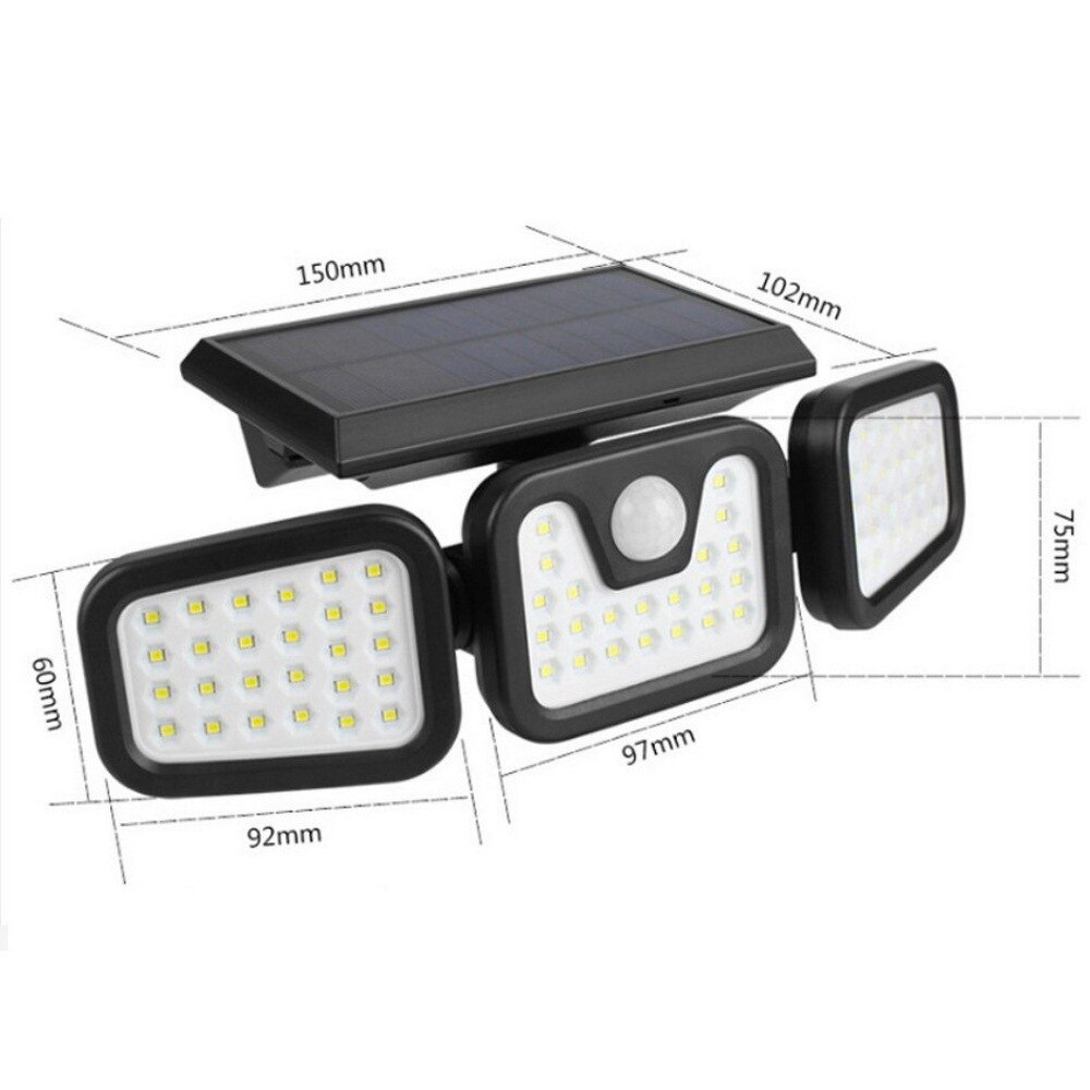 100LED Solar Light Outdoor Solar Lamp PIR Motion Sensor Wall Light Waterproof Solar Powered Sunlight for Garden Decoration