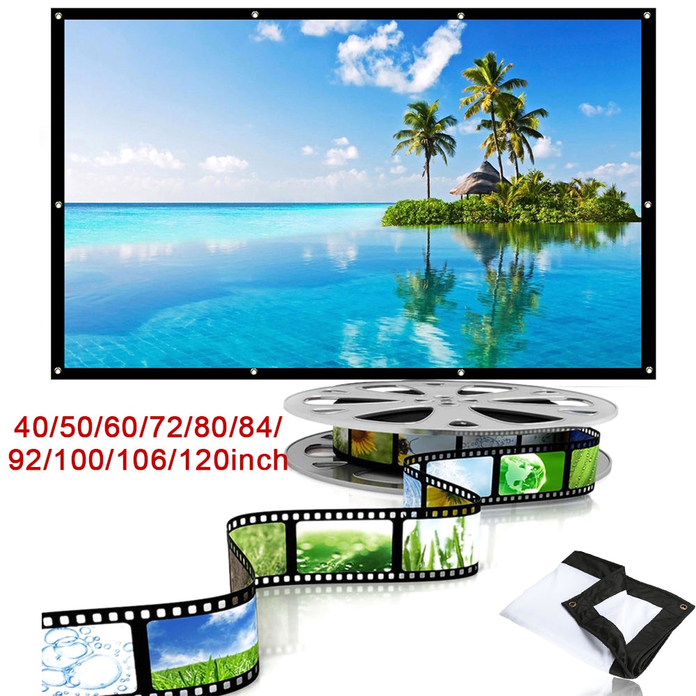 4:3 projektor lerret polyester + spandex materiale video beamer for hjemmekino støtte 4k video beamer lumen hd bærbar led