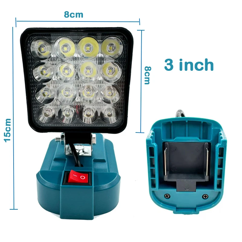 LAMPE DE TRAVAIL 18V SANS BATTERIE LED TENTE CAMPING SURVIE SECOURS USB Rechargeable Carre Neuve Item 13377227