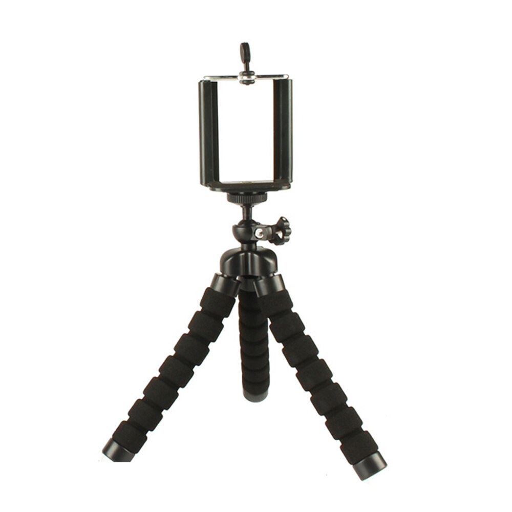 mini elastyczny statyw ośmiornica lekki uchwyt na stół klips robić telefonu pilot Bluetooth robić iPhone 11 zawodowiec XS Max XR 5 6s 7 8 plus: czarny