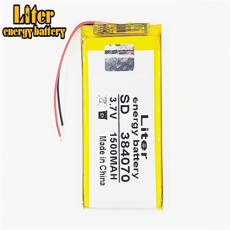 PLIB de 3,7 V,1500mAH, 384070 (batería de iones de litio de polímero/Li-ion) para reloj inteligente, GPS,mp3,mp4, teléfono móvil, altavoz
