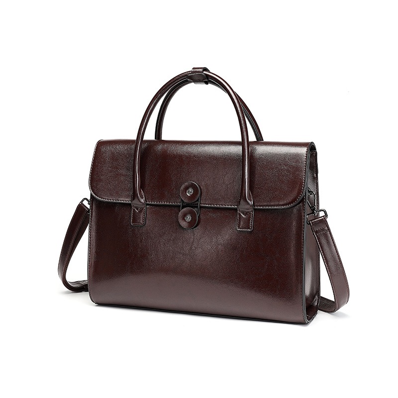 2024 neue Laptop Handtasche Damen Aktentasche 14 Zoll für fortschrittlich Sinn Schutzhülle Aufbewahrung Leder flache Tasche Anwalt Tasche: Braun