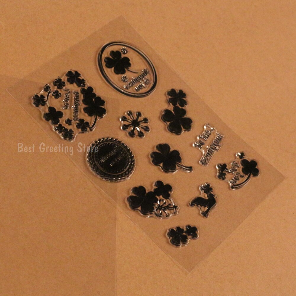 Lucky klavertje Vier postzegels voor scrapbooking kaart maken craft levert postzegels