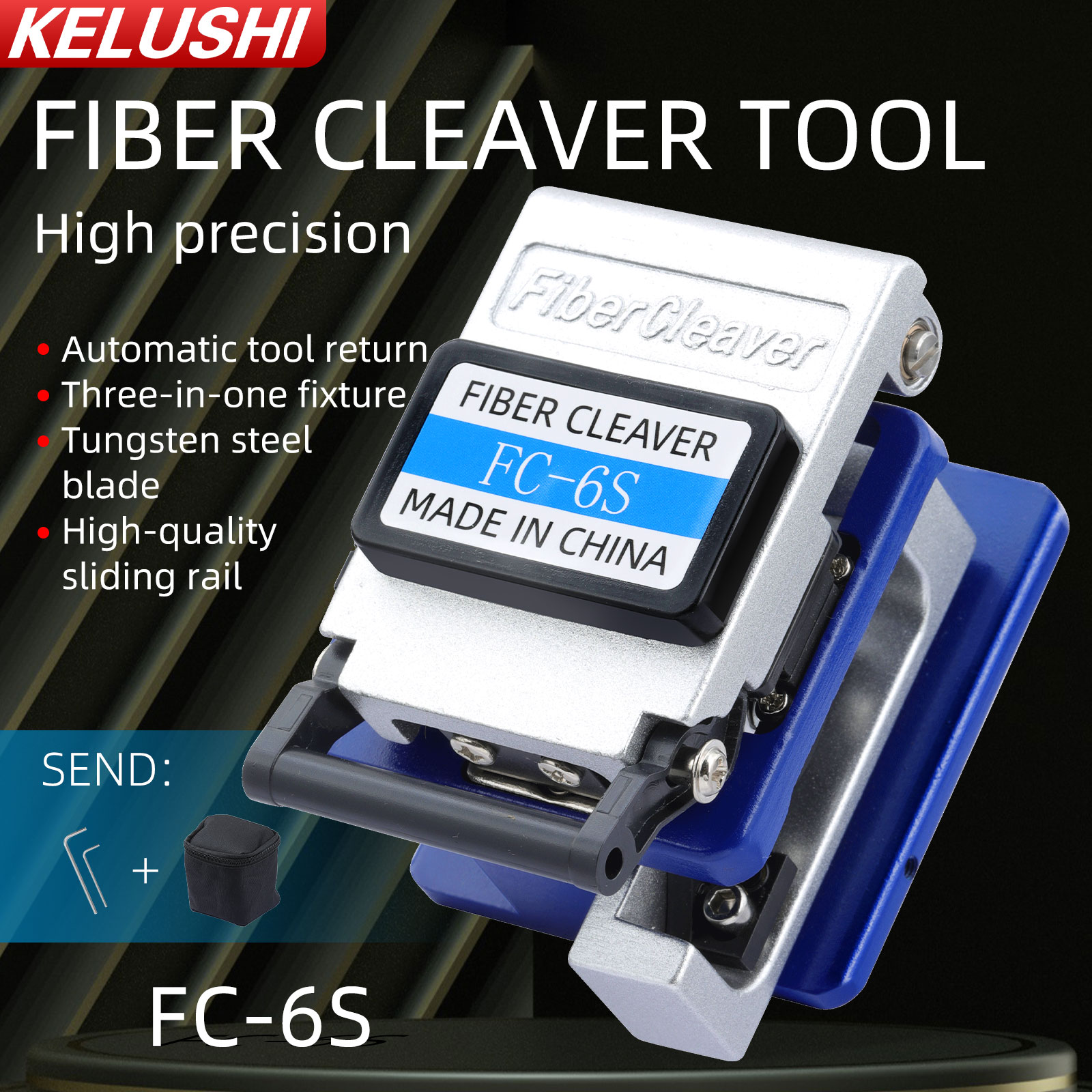 Ftth Te Optical Fiber Cleaver FC-6S Hoge Precisie Aluminium Fiber Cleaver Optic Connector Kelushi