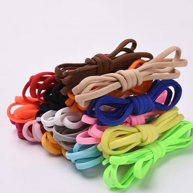 Cordones elásticos redondos sin lazos para niños y adultos, zapato Unisex, cordones para zapatillas, Color sólido, cierre rápido, 1 par