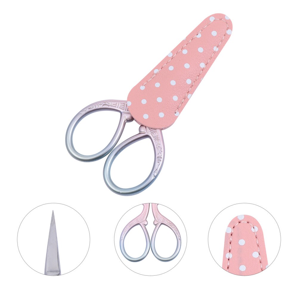 1 Set Embroidery Scissor Metal Detail Shear Sewing Thread Cutter Sewing Tool: Pink