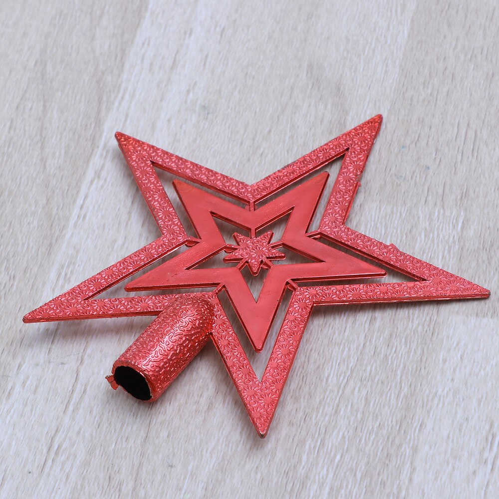 10cm Christmas Tree Topper Star Happy Christmas Treetop Star Festival Decoration (Gold): Red