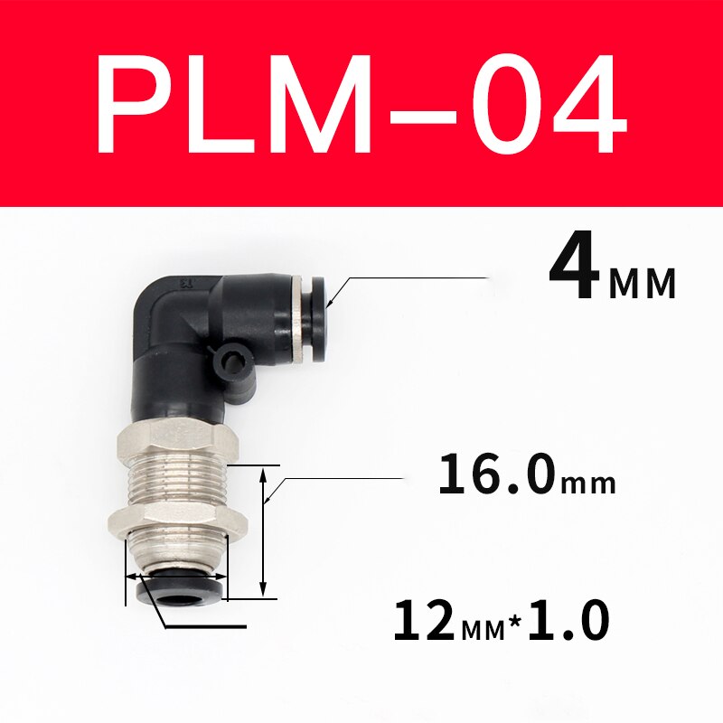 Seria PLM dla 4/6/8/10/12mm elementy pneumatyczne złącze grodziowe szybkozłączka rura łącząca: PLM-04