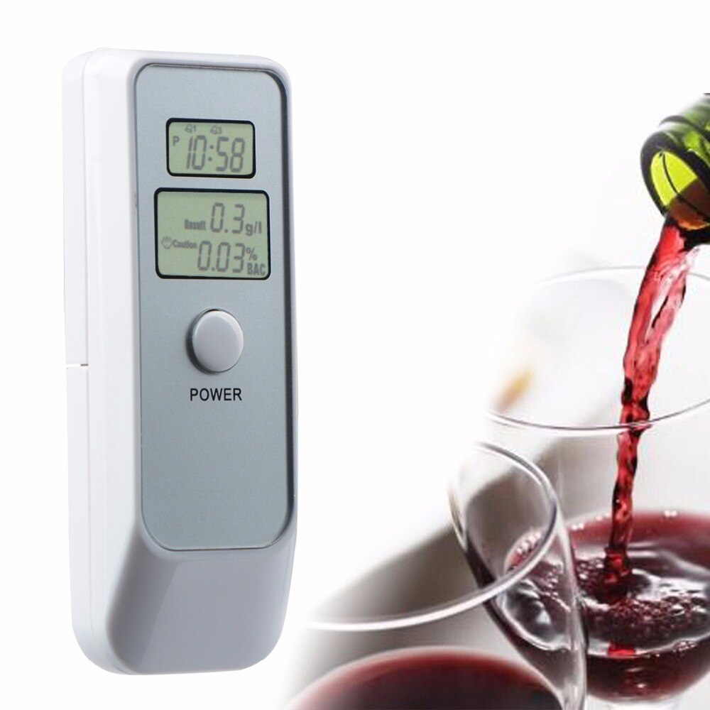 Lcd digital åndedrætsværn dobbelt display alkohol ånde tester analysator med ur