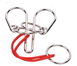 Iq Touw Metalen Houten Puzzel Logic Brain Teaser String Puzzels Spel Voor Volwassenen Kids: Model 6