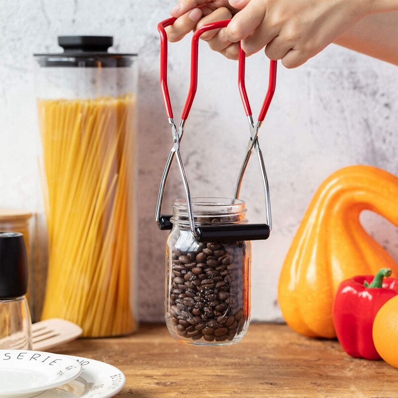 Canning Jar Lifter,Mason Jar Canning Lids,Wide-Mouth Clip Jar Lifter Funnel Sponge Brush and Canning Food Labels