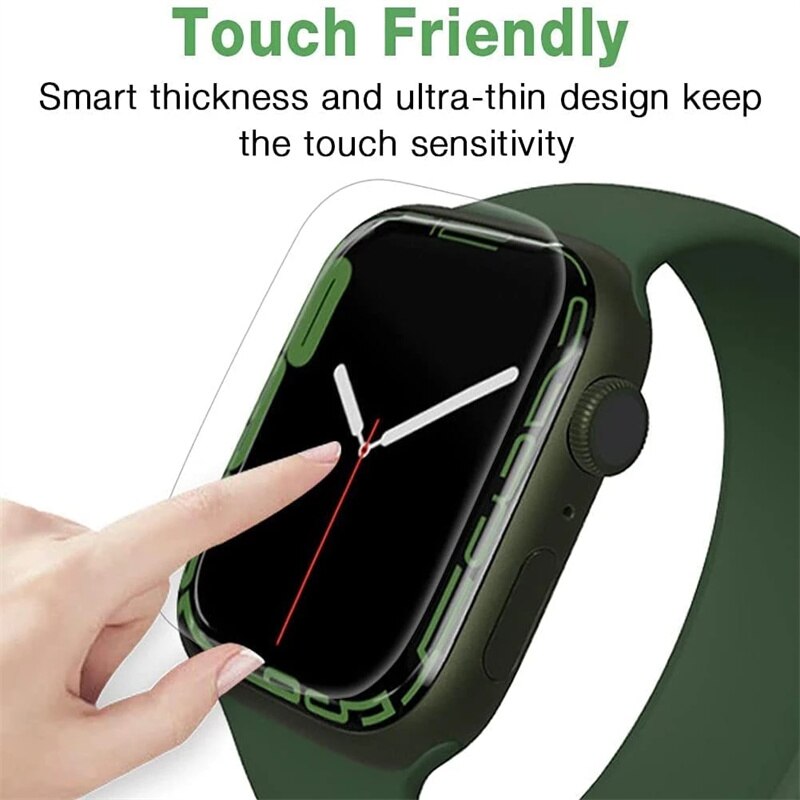 Film protecteur plein écran en Hydrogel souple, pour Apple Watch 7 6 SE 5 45MM 44MM 40MM, pas du verre pour iWatch 4 3 2 1 42MM 41MM 38MM