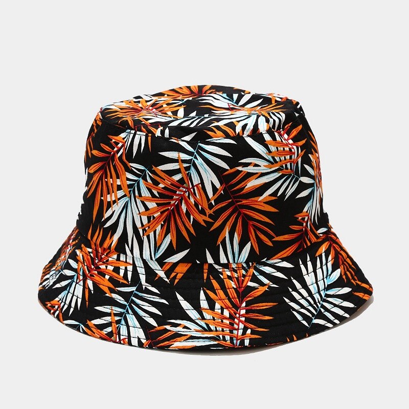 Palm Leaf Pattern Men Bucket Hat Summer Sun Protection Hat Trend Hip-hop Fisherman Hat Outdoor Hiking Hat Unisex Panama Cap: 6