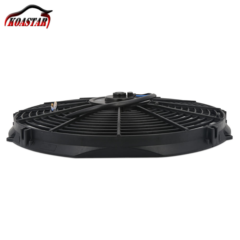 Universal 8" 10" 12" 14" Slim Electric Pull Push Fan /Motor Engine Radiator Oil Cooler Cooling Fan 12V 80W Straight Blades