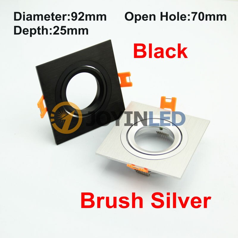 10pcs Vierkante Zwart/Zilver Kleur Halogeen Led Spots Frame DC12V MR16 Socket Spot Lamp Fittings