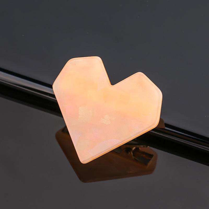 Acrylic Heart Shape Hair Clips for Women Girls Hairpins Shiny lovely Shell Hairgrip Hair Accessories: NO 2