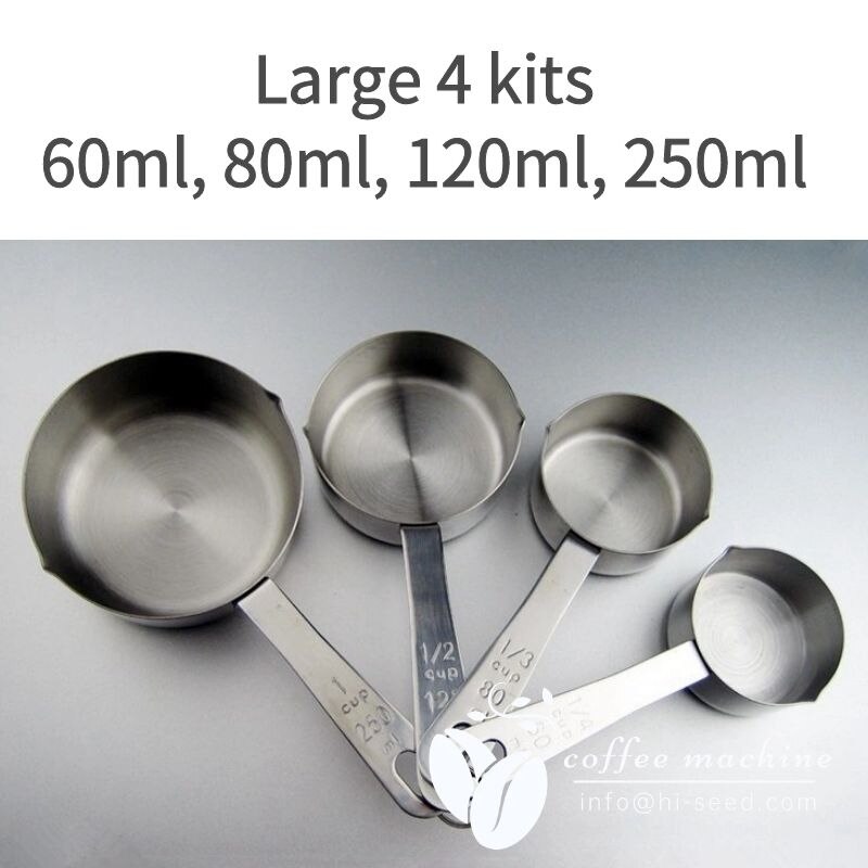 Baked stainless steel measuring spoon four-piece measuring cup commercial kitchen tools about 384 grams milk tea shop supplies: large 4 kits