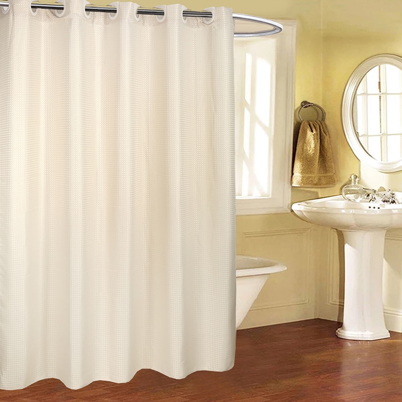 Modern Waterproof Polyester Bathroom Curtain With Hooks Solid Thick Mildew Resistant Bath Curtain Shower Curtains