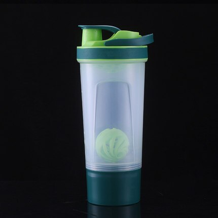 Protein Shaker Bottle Girls Women Sport Water Bottle Gym Fitness Hiking Drink Outdoor Travel Cup: Light Green