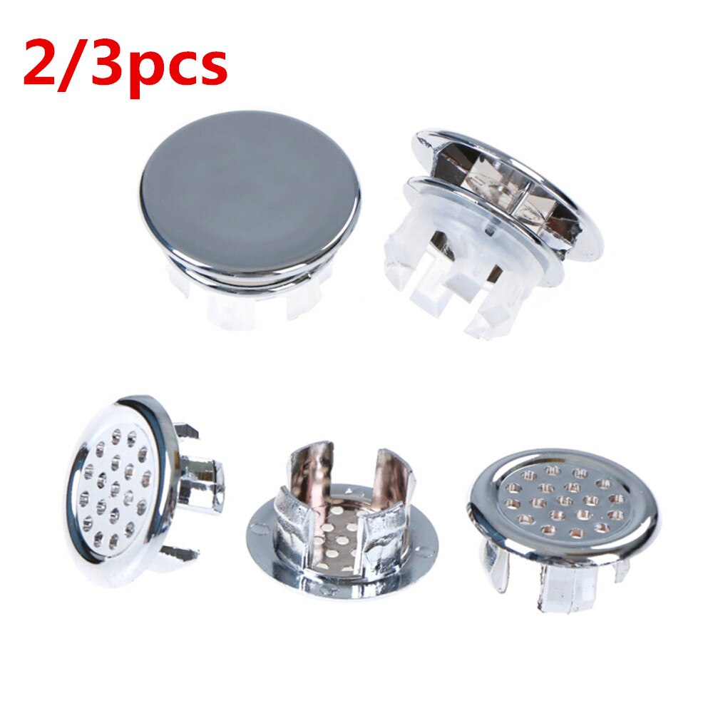 2/3pcs Basin Sink Round Overflow Cover Ring Insert Replacement Tidy Chrome Trim Bathroom Accessories Electroplating