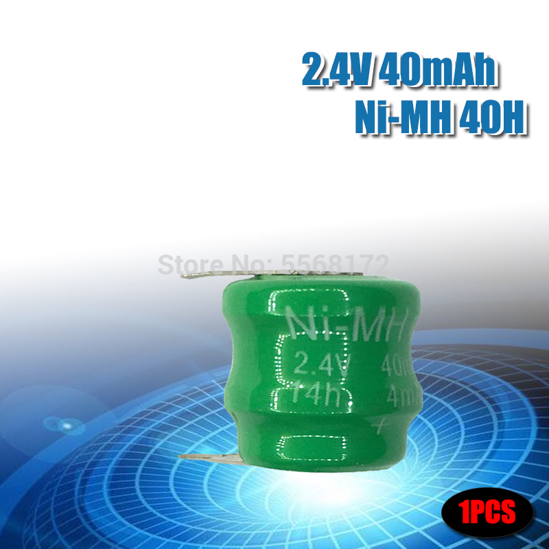 Original Ni-MH 2.4V 40mAh Rechargeable Button Cell Battery Pack Ni-MH Batteries With Pin: 1pcs