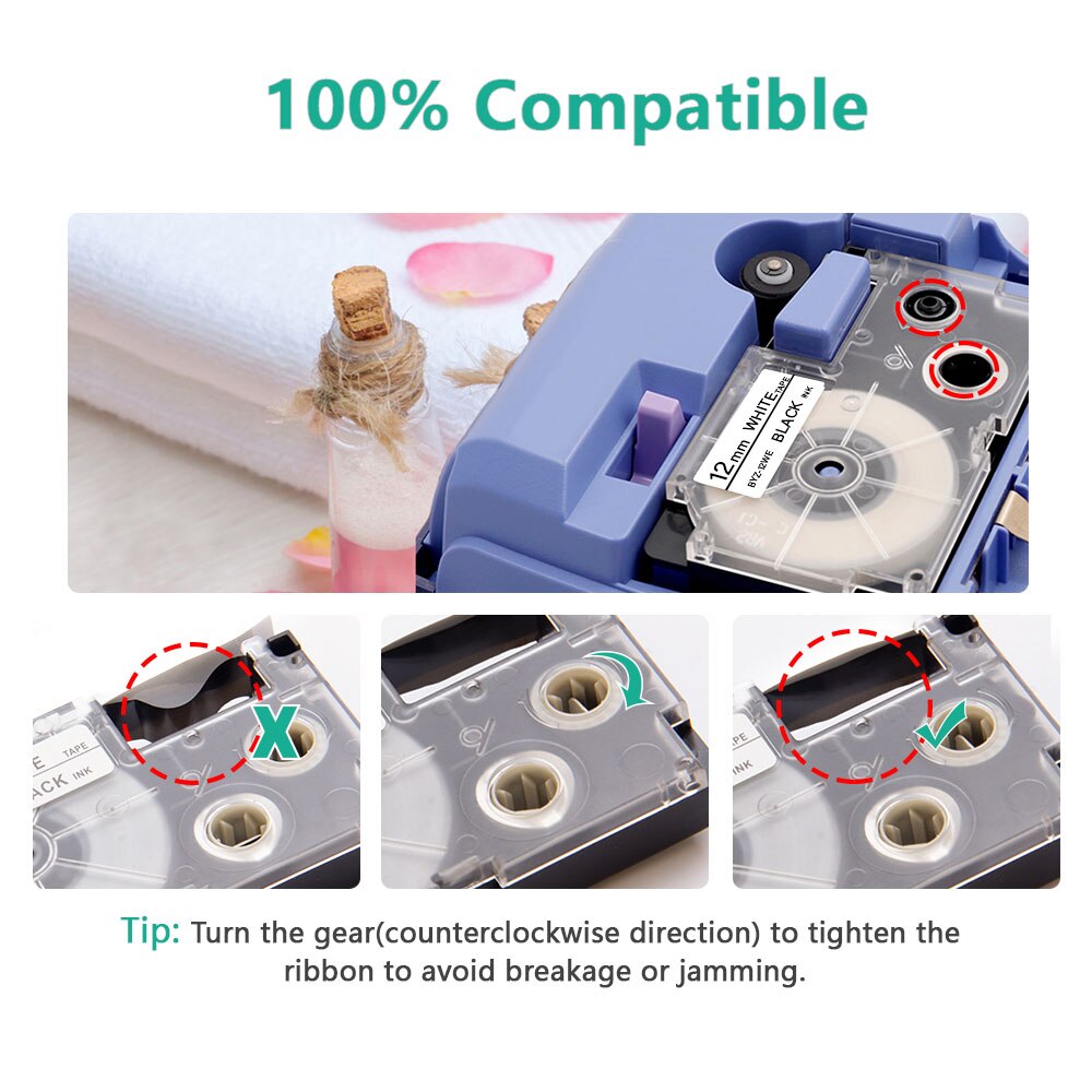 18mm XR-18WE Labels For CASIO XR-18WE Label Tape Cassette Cartridge Black on White For CASIO KL-130 KL-120 KL-430 Label Maker