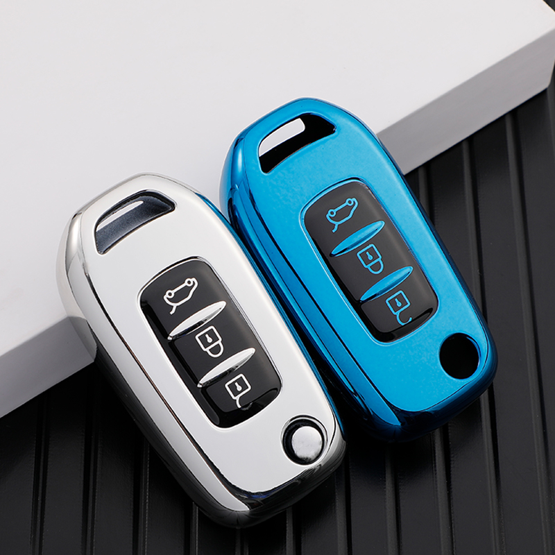 TPU Car Flip Key Case Cover Keychain Protector for Renault Kadjar Captur Megane Sandero Stepway Logan Clio 5 Arkana