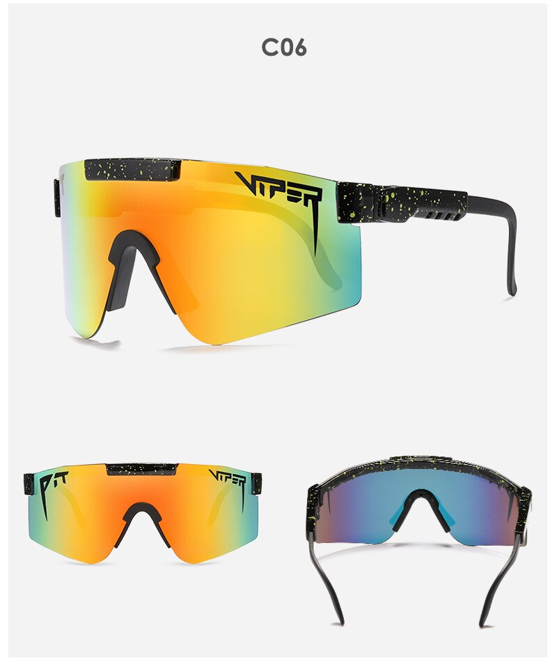 Pit viper Übergroßen Blau Gespiegelt Sonnenbrille Männer Sport polarisierte brillen einstellbare tr90 rahmen uv400 Schutz Frau Gläser: C06