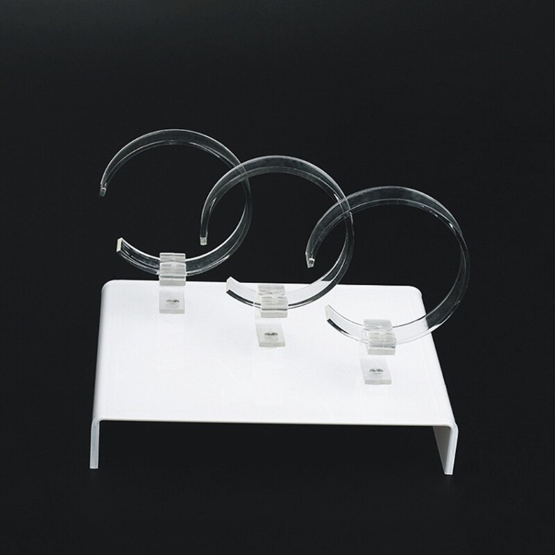 estante de exhibición para relojes, soporte de joyería, expositor acrílico para tres relojes, soporte transparente