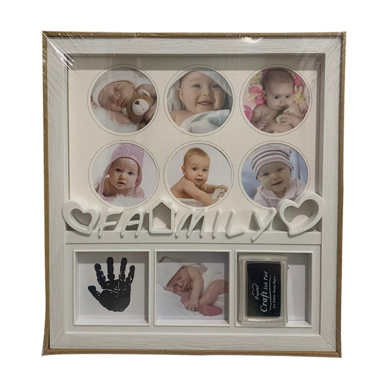 Babybilleder display stativ rekord håndaftryk fodaftryk souvenirs diy fotoramme  p31b: W