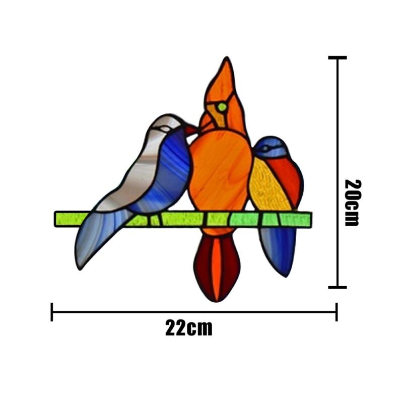 Brilliant Color Bird Window Decoration Multicolor Happy Birds Stickers Home Wallpaper Cartoon Decorative Stickers: 01