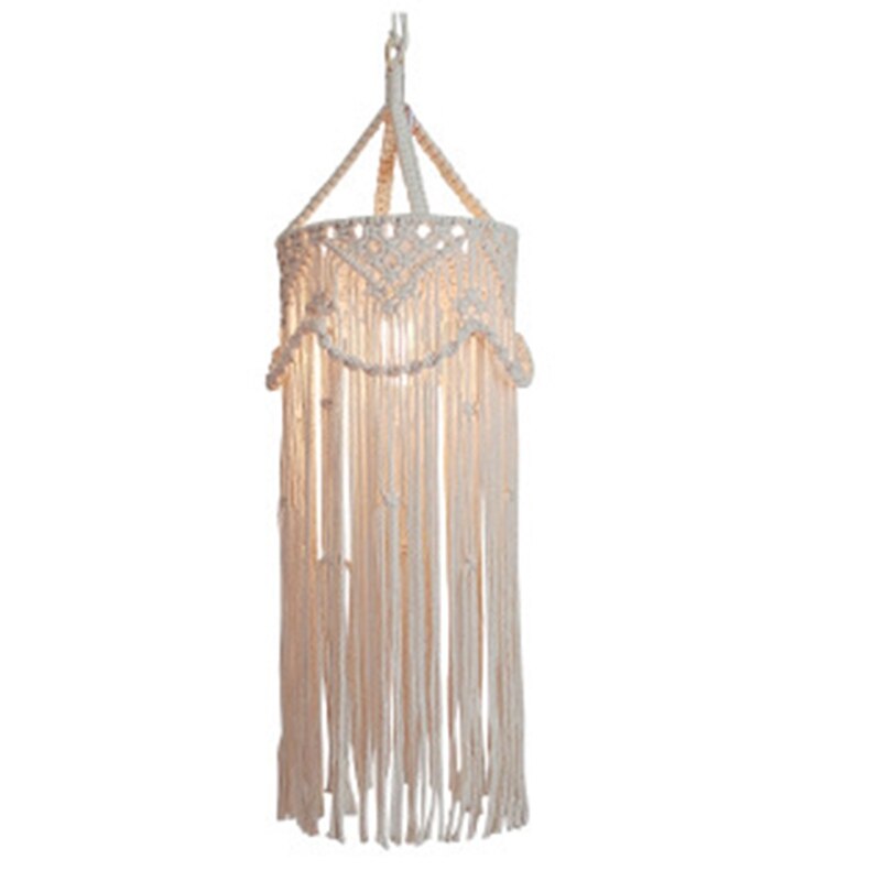 Lustre Boho décor tissé à la main charme macramé tenture murale créative maison superposé décoration de la maison abat-jour Mandala
