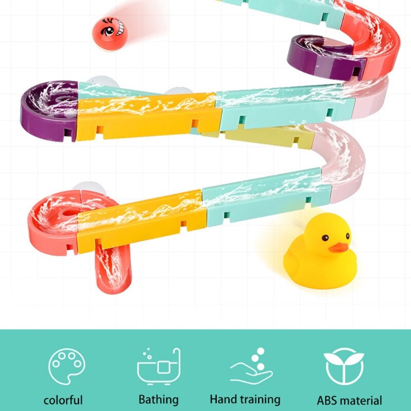 12/24/44Pcs Ducks Child Bath Toys Track Water Sprinkler Kits Toy Kids Bathroom Play Water Shower Games Indoor Pool Tools