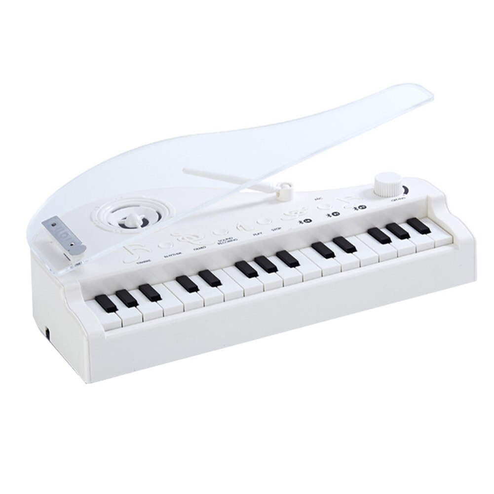 Mini Piano de música HD para llamadas de voz, teclado de luz de inducción con carga USB, juguete para niños, Juguetes Educativos de aprendizaje para niños: Blanco