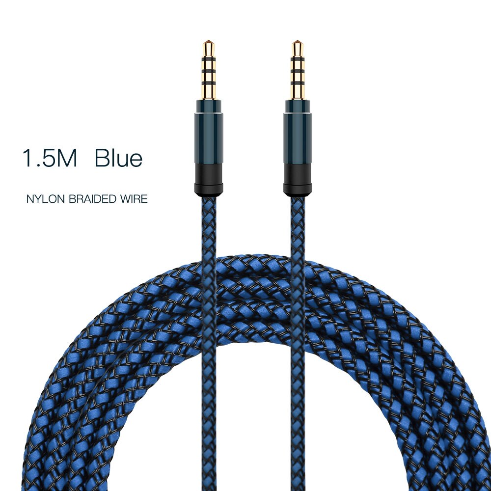 3.5mm Jack Aux Cable Male to Male Audio Cable 3.5 Jack Phone Extension Cable for Jack 3.5 for Phone MP3 Headphone Speaker: blue