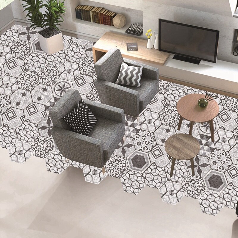 10 PCS Porcelain Self-Adhesive Non-Slip Bathroom Kitchen Floor Wall Tile Sticker