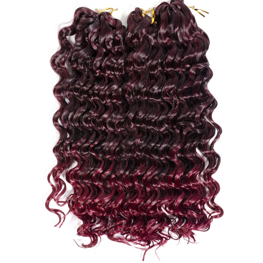 Extensiones de cabello rizado estilo africano, cabello sintético Afro rizado de ganchillo, rizos, trenzas, cabello trenzado: deep-1bTburg