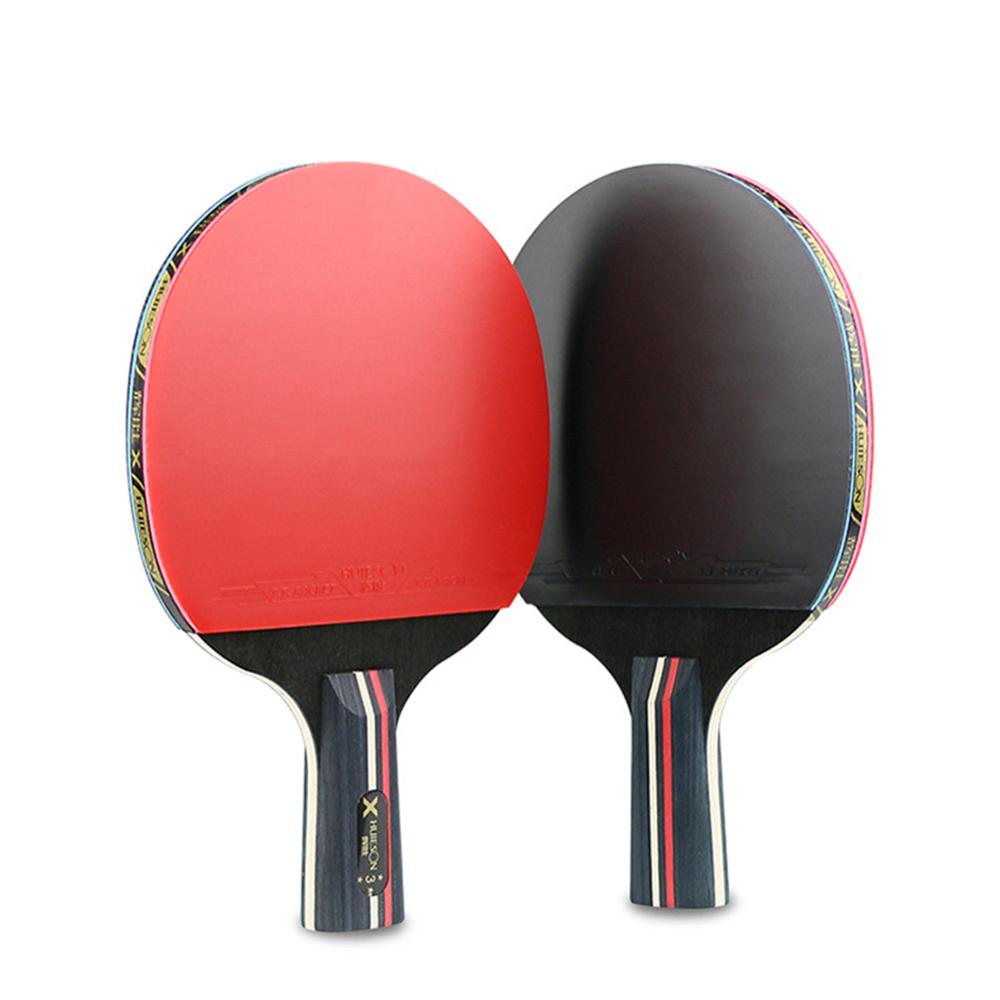 Dupla face longa alça curta raquete de tênis de mesa profissional raquete de ping pong 1 par de raquetes 3 bolas conjunto: 2