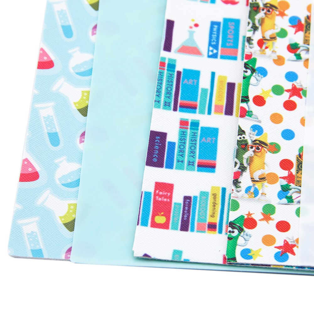 20*34cm 6PCS/Set Back To School abc Synthetic Leather Set Faux Artificial Fabric DIY Sewing Garment HairBow Bag,1Yc7322