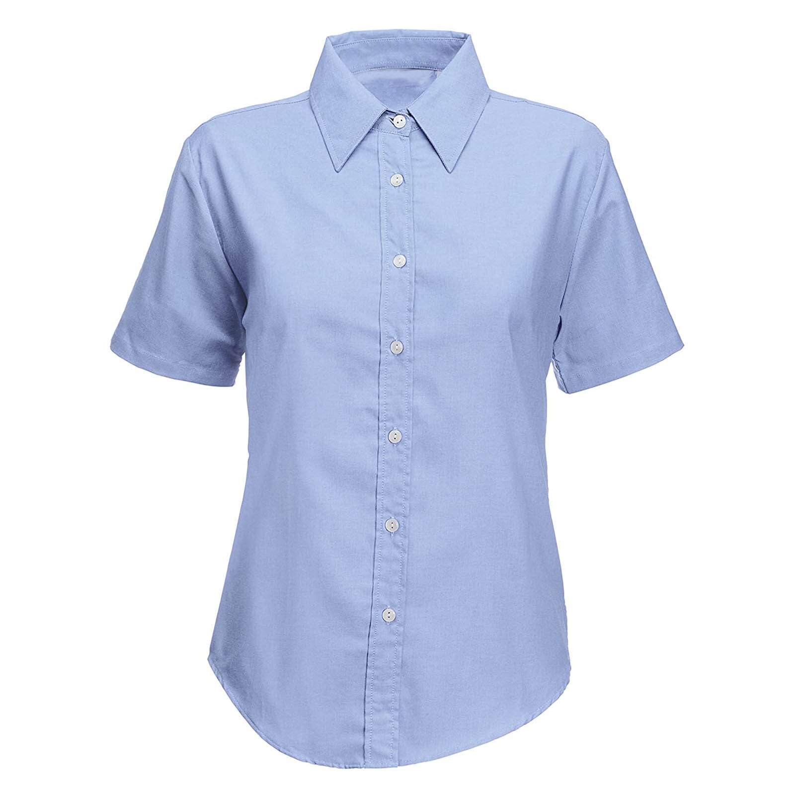Girls School Blouse White Shirt Teenage Shirts Blouses Girls Short Sleeve Shirts Tops Girl School Uniform 10-18 Years Tops: Blue / 16T