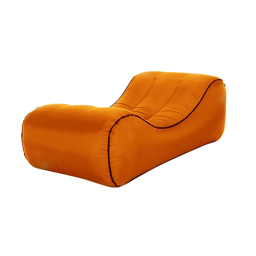 LAZYBABY colchón inflable impermeable cama de playa sofá de aire al aire libre perezoso portátil cama de Camping inflable playa sofá inflable: Orange  Size S