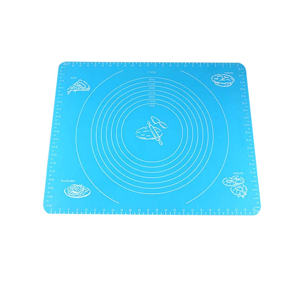Mat Baking Silicone Baking Cake Dough Fondant Rolling Kneading Mat with Scale Cooking Plate Table Grill Pad Tools DC120: Blue